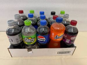 Variety of 20oz Bottles of Pop