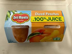 6x Delmonte Dice Peaches Cups