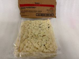 B. 10lbs Sysco Diced Potatoes-Partially Cooked