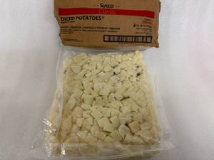 B. 10lbs Sysco Diced Potatoes-Partially Cooked
