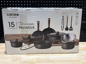 Carote 15 Piece Titanium Nonstick Cookware Set