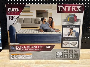 Intex Queen Deluxe Airbed with Headboard and Internal Pump