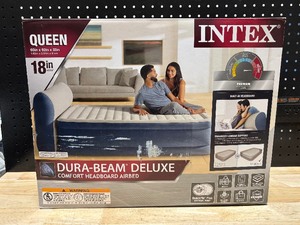 Intex Queen Deluxe Airbed with Headboard and Internal Pump