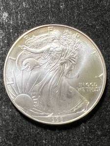 1993 AMERICAN SILVER EAGLE 1 TROY OZ .999 FINE SILVER