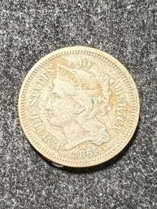 1865 US 3 CENT NICKEL