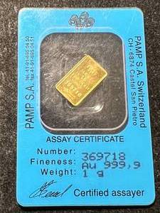 1 GRAM .9999 FINE GOLD PAMP BAR