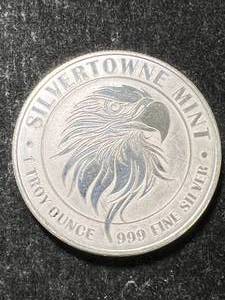 1 TROY OZ .999 FINE SILVER SILVERTOWNE MINT ROUND
