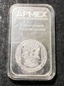 1 TROY OZ .999 FINE SILVER APMEX BAR IN AIRTITE