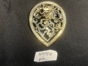 Brooch - Napier Lion Crest Teardrop Pin