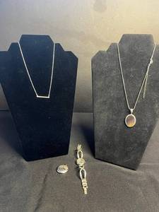 Fashion Jewelry Mixed Lot - Lia Sophia Pendant Necklace, Watch Bracelet & Locket - untested