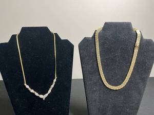Gold Tone Necklaces - Lot of 2