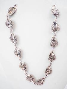 DaneCraft Sterling Silver Leaf Link Necklace - 17 Inch