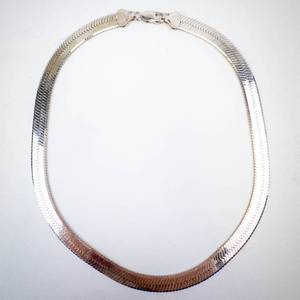 Stunning Herringbone Sterling Silver Necklace - 16-inch, 7.5mm Wide - CANADA Stamp