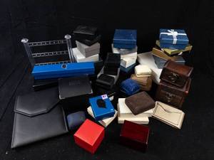 GP, Ecclissi & Landsstroms Assorted Jewelry Boxes - Pouches & Leather Chests. Used Conditon.