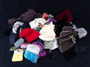 Pearlfection & Assorted Cloth Drawstring Pouches - Mixed Lot -Used condition.