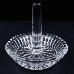 Vintage Crystal Cut Glass Pedestal Compote with Center Stem - 4-Inch Diameter