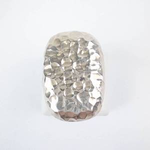 Sterling Silver Hammered Open Shank Ring - Size 8.5-9.5