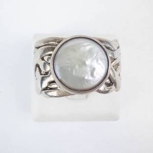 Pearl Sterling Silver Ring - Size 9.75