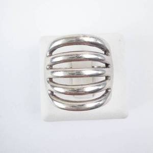Vintage Sterling Silver Ring - Five-Bar Openwork Top, Size 7.25