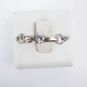 Sterling Silver 3 Stone CZ Ring - Size 7