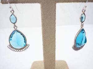 Deep Blue Topaz Sterling Silver Teardrop Earrings