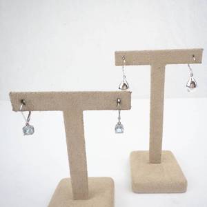 Sterling Silver Aquamarine & Teardrop Drop Earrings - 925