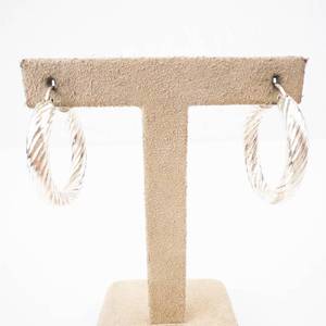 Sterling Silver Rope Hoop Earrings - Twisted Wire Hoops