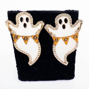 Sugarfix Boo Ghost Earrings - Gold-Tone with Crystals