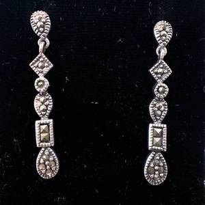 NF Sterling Silver Marcasite Drop Earrings