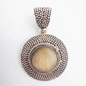 Large 925 Sterling Silver Mother of Pearl Pendant