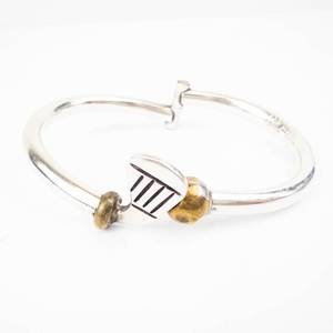 SUPER UNIQUE Navika 925 Sterling Silver Bracelet with Gold-Tone Ball Accent - 26.55 g