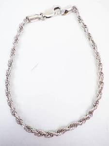 Classy Sterling Silver Rope Chain Bracelet - 8 Inch