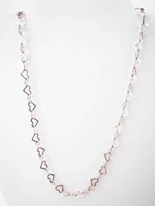 MILOR Sterling Silver Heart Link Chain Necklace - 20 Inches