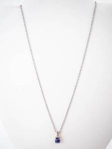 Sterling Silver Necklace with Mini Star Sapphire CZ Accent