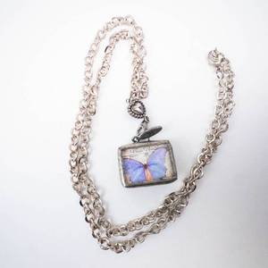 Jewel Kade Reversible Butterfly Necklace Pendant on Chunky Chain