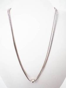 Gorgeous Sleek Sterling Silver Multi-Strand Necklace with Ball Bead -16