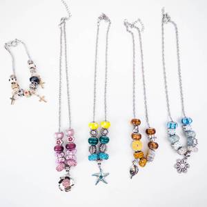 Assorted Beaded Necklaces & Charm Bracelet (Lot of 5)