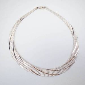 GORGEOUS Milor Sterling Silver Reversible Collar Necklace 16 Inch
