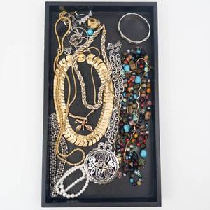 Assorted Costume Jewelry - Gold Tone Chains, Beaded Necklaces & Bracelets