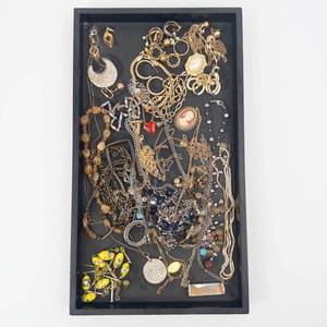 Assorted Costume Jewelry Lot - Cameos, Chains, Beads and Pendants