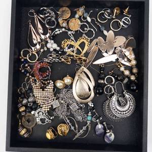 Assorted Costume Jewelry Lot - Earrings, Rings, Bracelets, Pendants & Chains