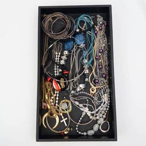 Assorted Costume Jewelry Necklaces & Bracelets Tray