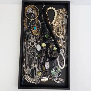 Assorted Jewelry Lot - Necklaces, Bracelets & Charms Featuring Pearls, Turquoise & Abalone