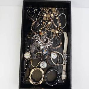 Assorted Costume Jewelry Watches, Bracelets, Necklaces & Rings