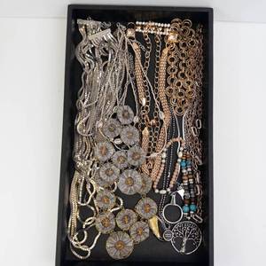 Assorted Costume Jewelry Necklaces & Bracelets - Mixed Metal Chains & Beads