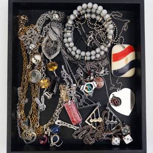 Assorted Costume Jewelry - Mixed Lot of Necklaces, Bracelets & Charms