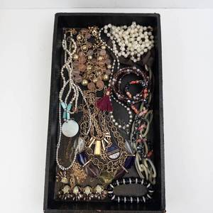Assorted Costume Jewelry Necklaces & Bracelets with Tassel Pendant, Disc Pendants & Beads
