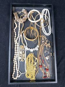 Assorted Jewelry Lot - Pearl Strands, Gold Chains & Bracelets