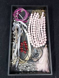 Assorted Fashion Jewelry - Crackle Bead Necklace, Tassel, Chains & Bracelets