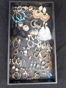 Assorted Costume Jewelry Lot - Earrings, Necklaces, Bracelets & Rings